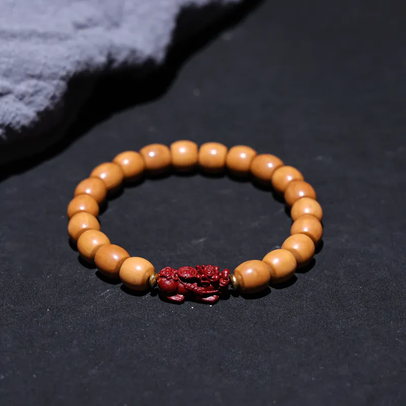 WUDE Monkey Head Walnut Wooden Bracelets Unisex-8