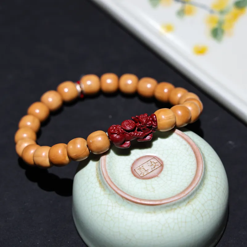 WUDE Monkey Head Walnut Wooden Bracelets Unisex-5