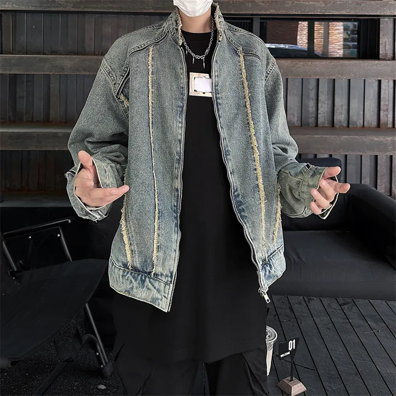 TESTUNG Denim Jackets Unisex Blue-3