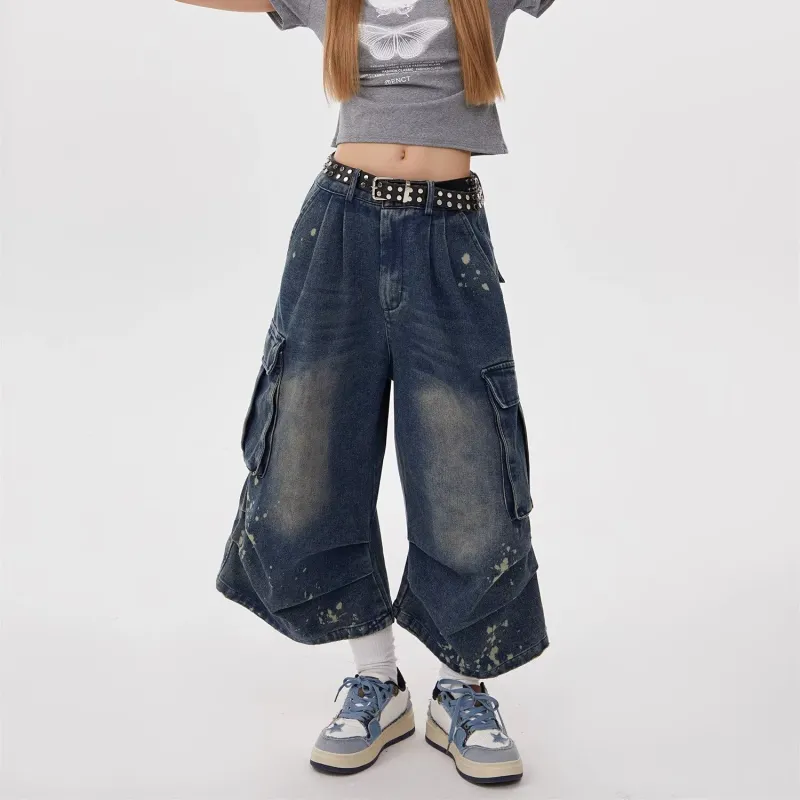 TESTUNG Denim Shorts Unisex Blue-4