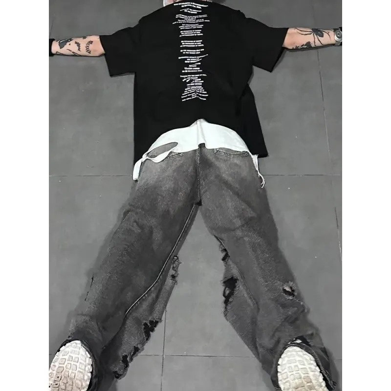 TESTUNG Jeans Unisex Black Gray-3