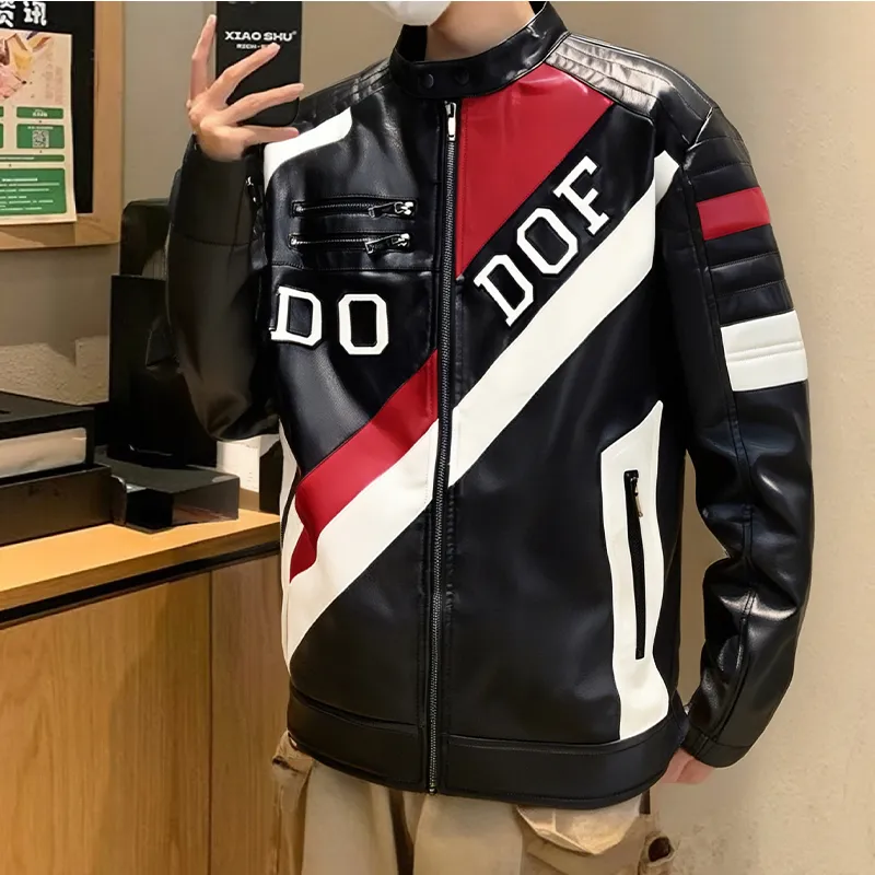 TESTUNG Leather Jacket Unisex Black-2