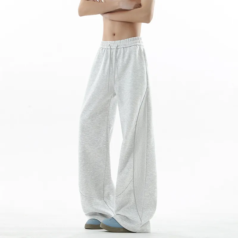 TESTUNG Casual Pants Unisex White Heather Gray-4