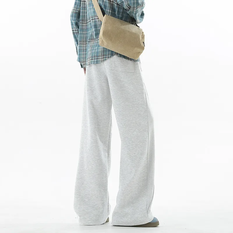 TESTUNG Casual Pants Unisex White Heather Gray-3