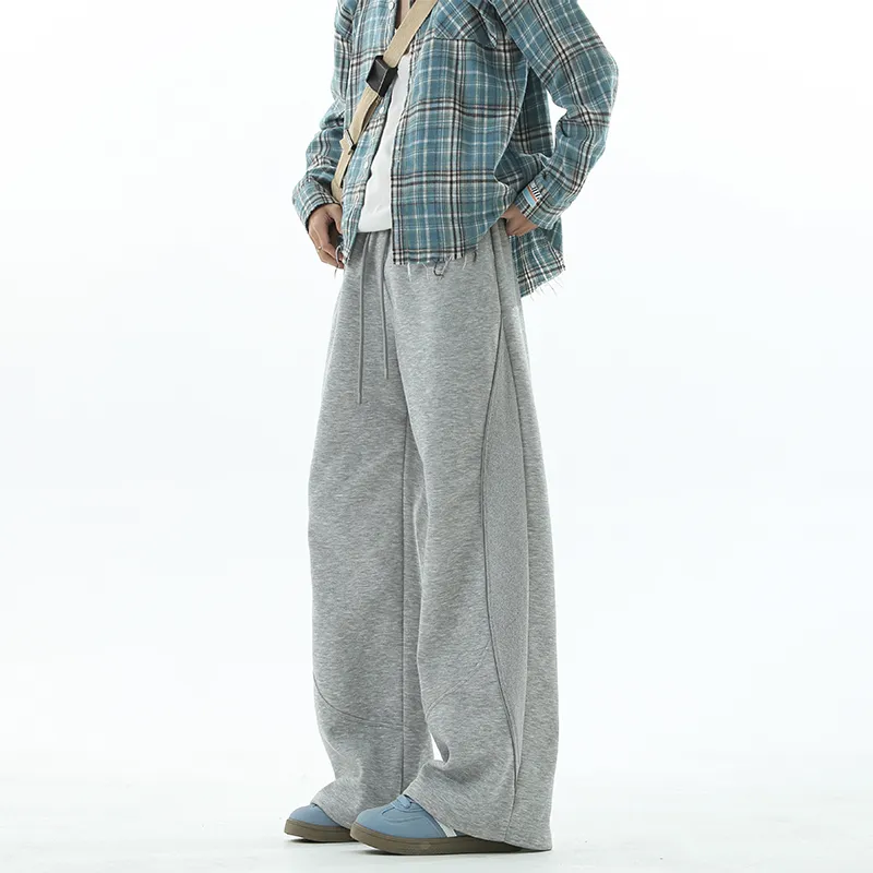 TESTUNG Casual Pants Unisex White Heather Gray-11