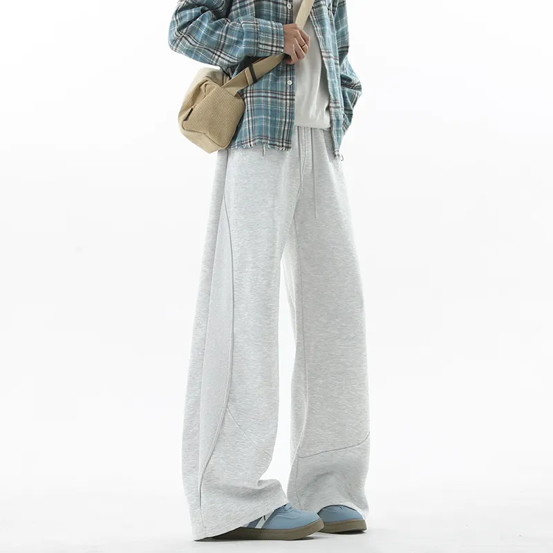TESTUNG Casual Pants Unisex White Heather Gray-2