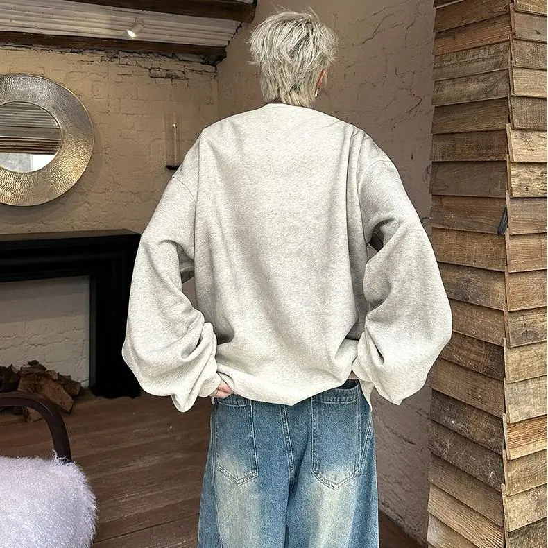 TESTUNG Sweatshirt Unisex Gray White-0