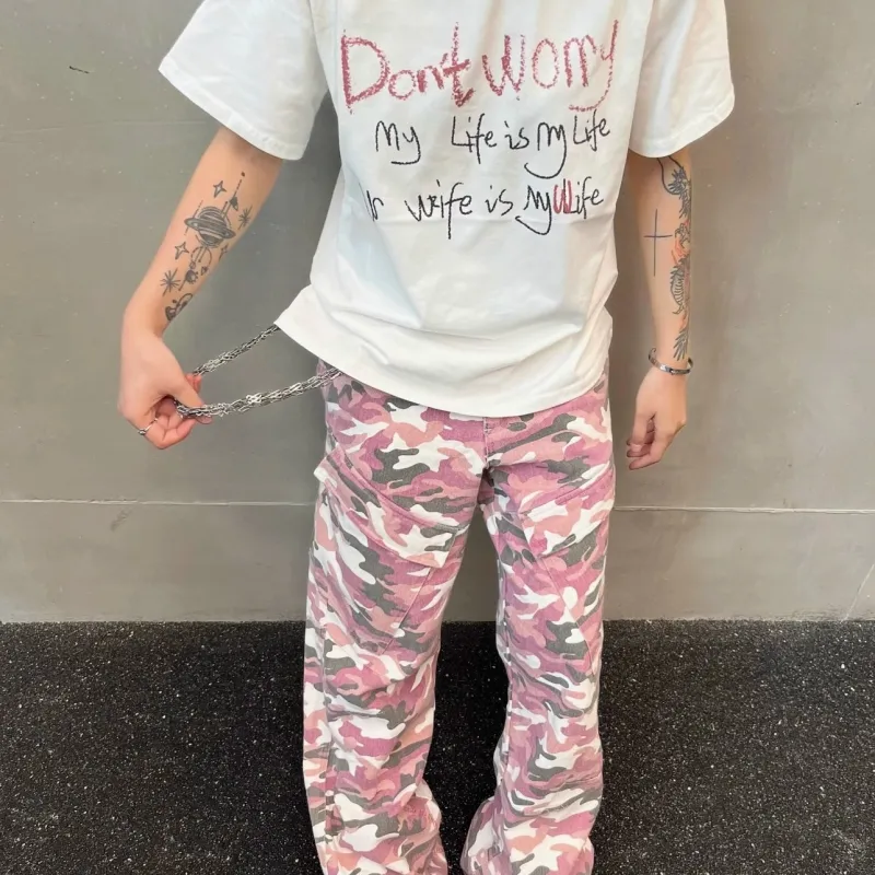 TESTUNG Jeans Unisex Pink-3