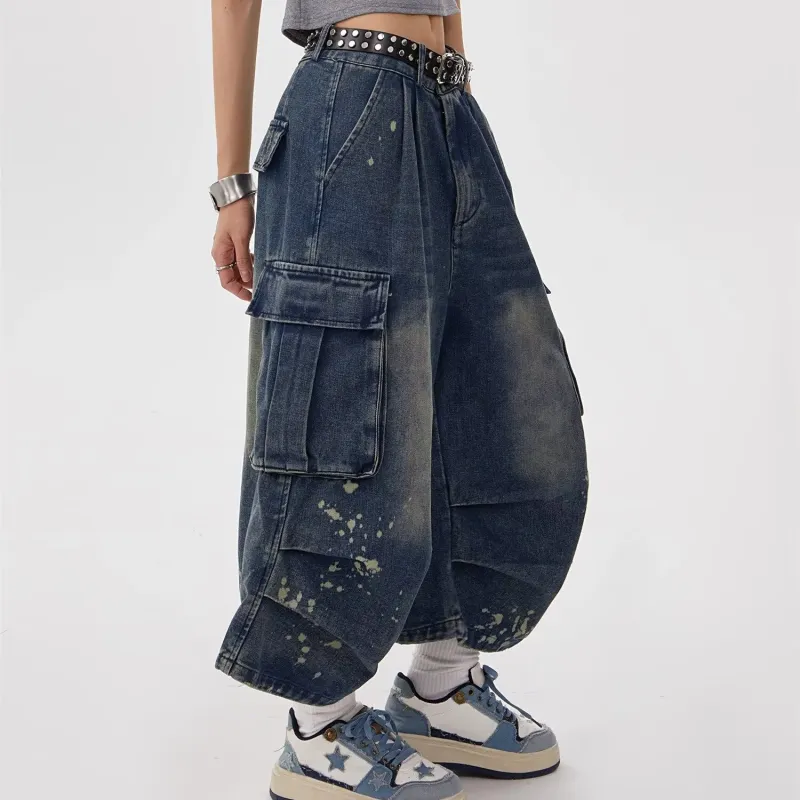 TESTUNG Denim Shorts Unisex Blue-2