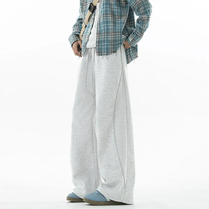 TESTUNG Casual Pants Unisex White Heather Gray-1