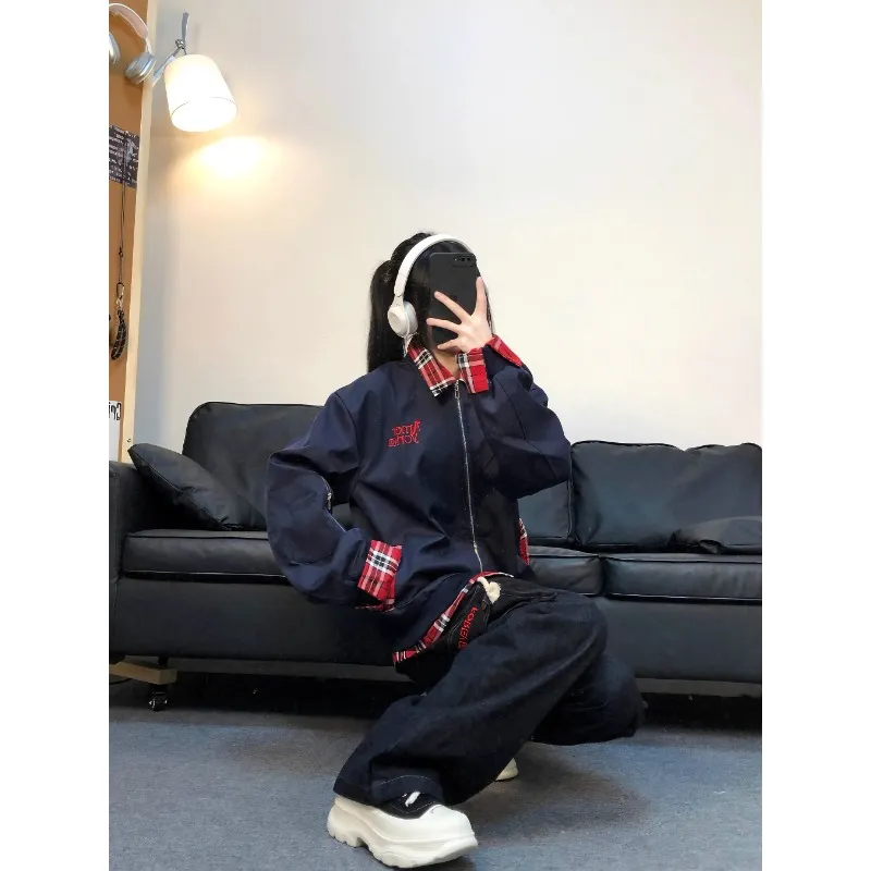 TESTUNG Jackets Coats Unisex Red Plaid-2