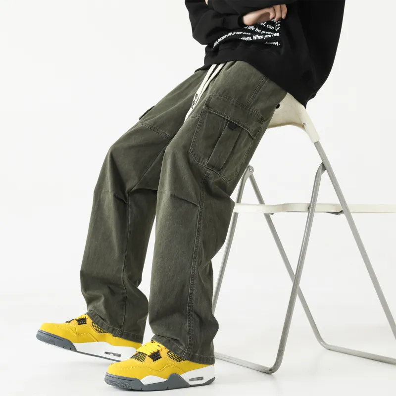 P8H9 Casual Pants Unisex Stone Gray-20