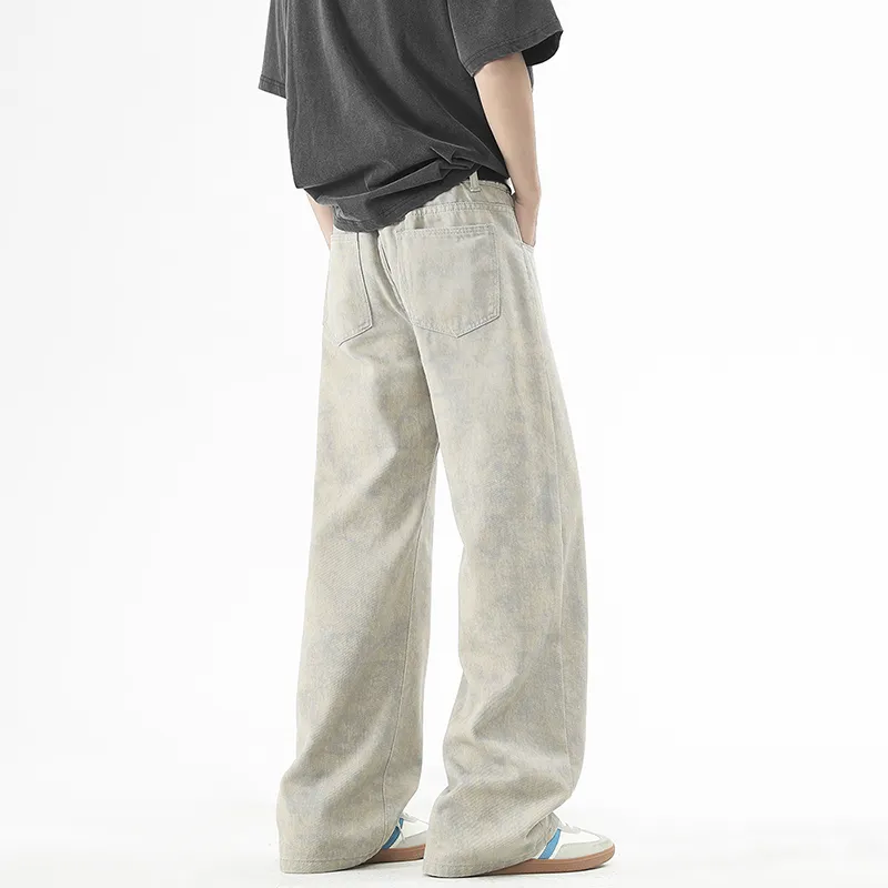 Classic Jeans Style Unisex Khaki Gray Tone-6
