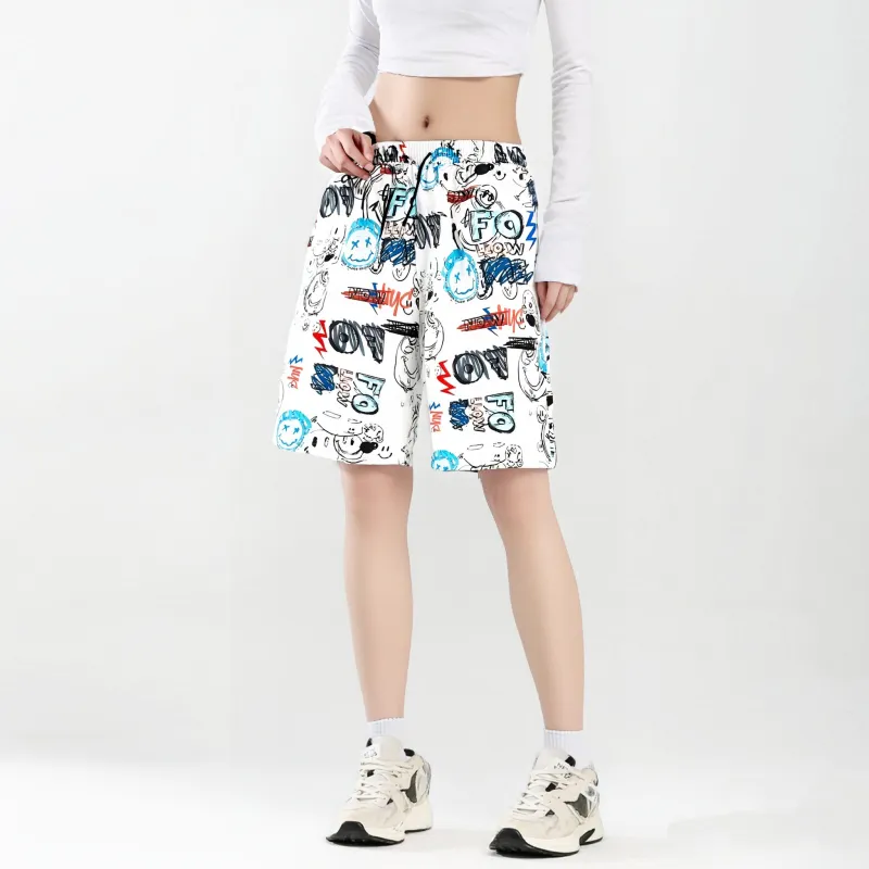 VXOXV Casual Shorts Unisex White-3
