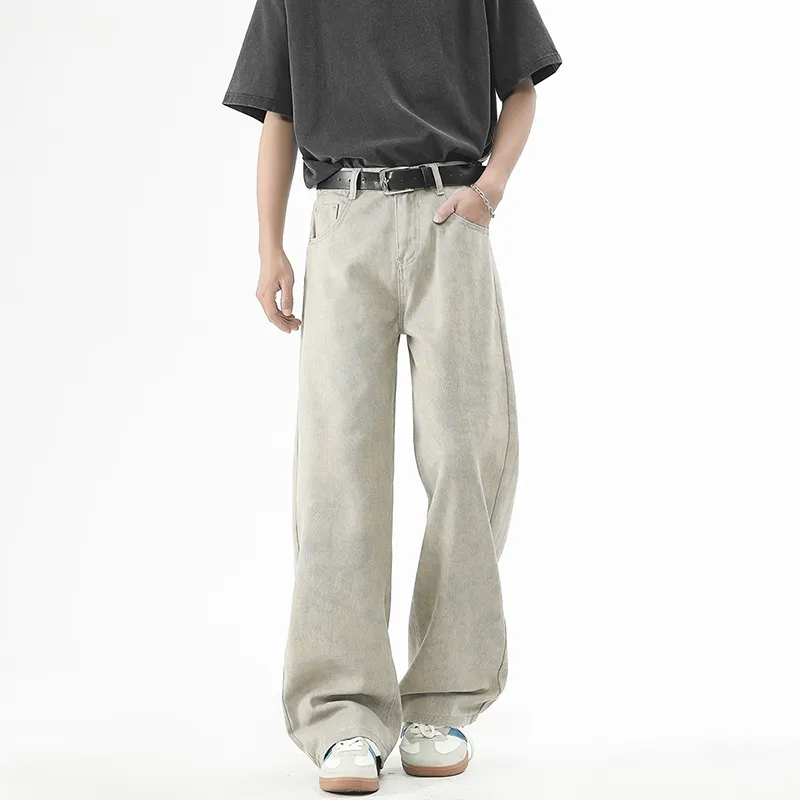 Classic Jeans Style Unisex Khaki Gray Tone-7