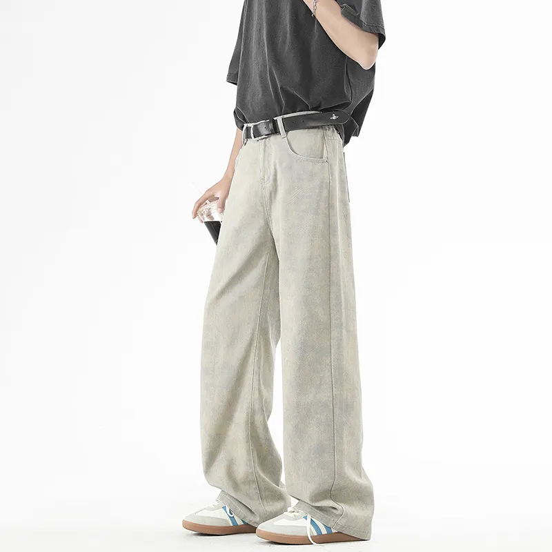 Classic Jeans Style Unisex Khaki Gray Tone-4