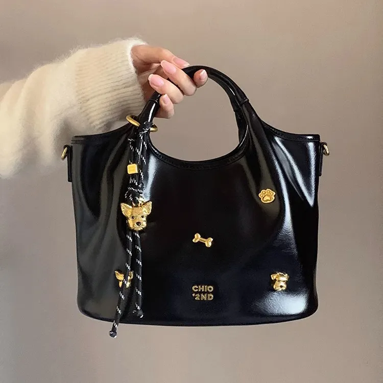 Bullrun PU One Shoulder Handbag Women's Black-2