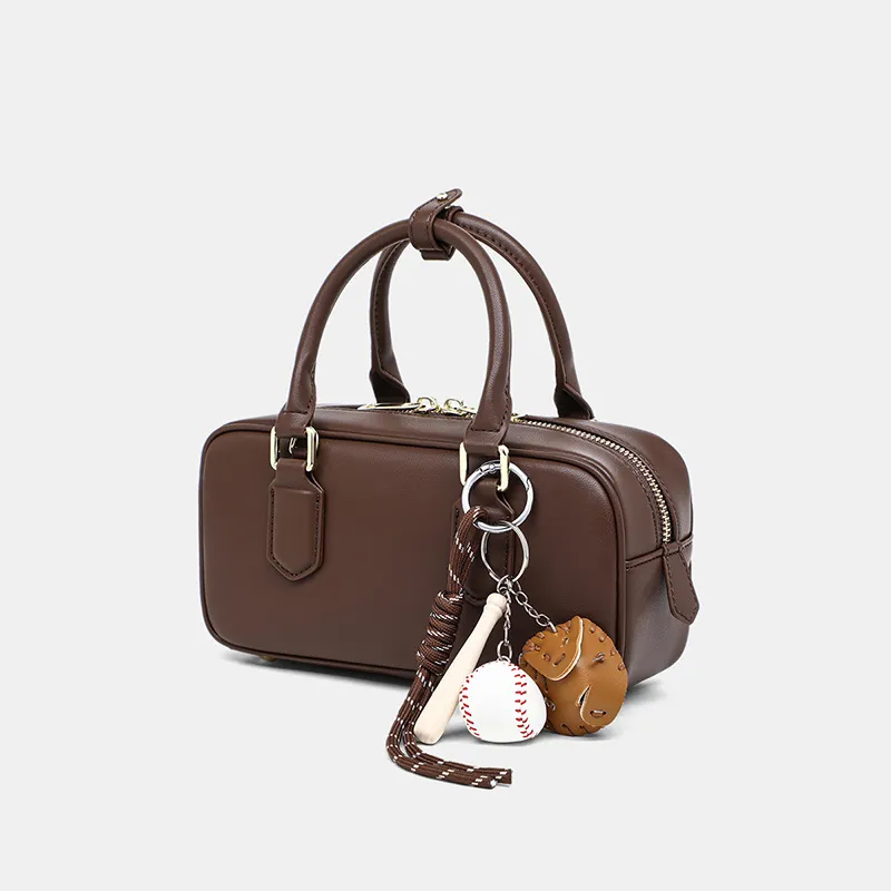 Bullrun Cow Leather One Shoulder Handbag Women's Coffee-2