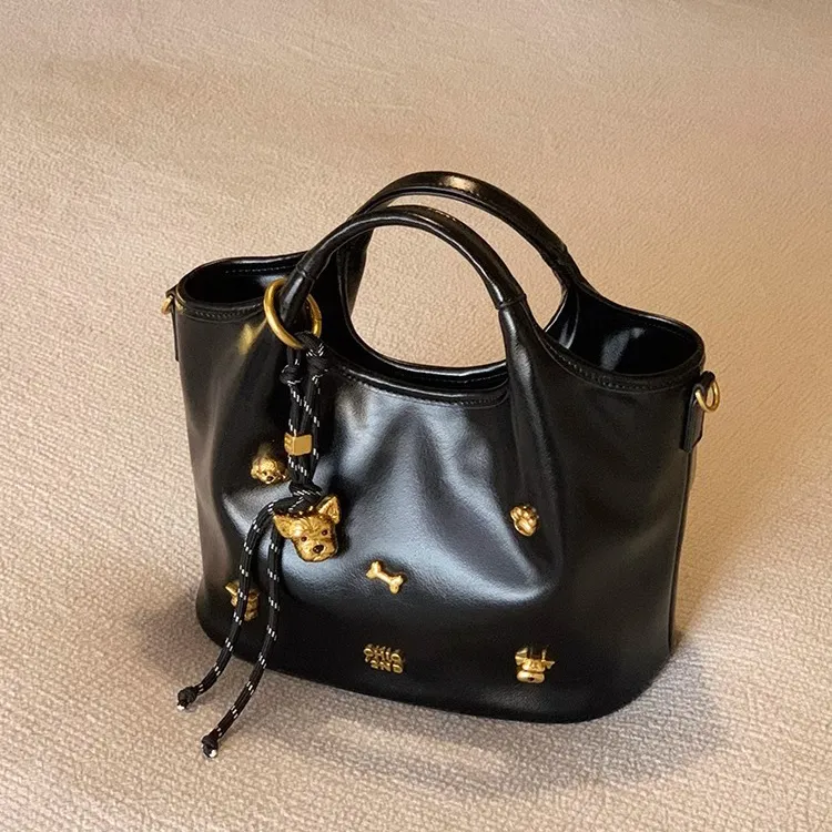 Bullrun PU One Shoulder Handbag Women's Black-1