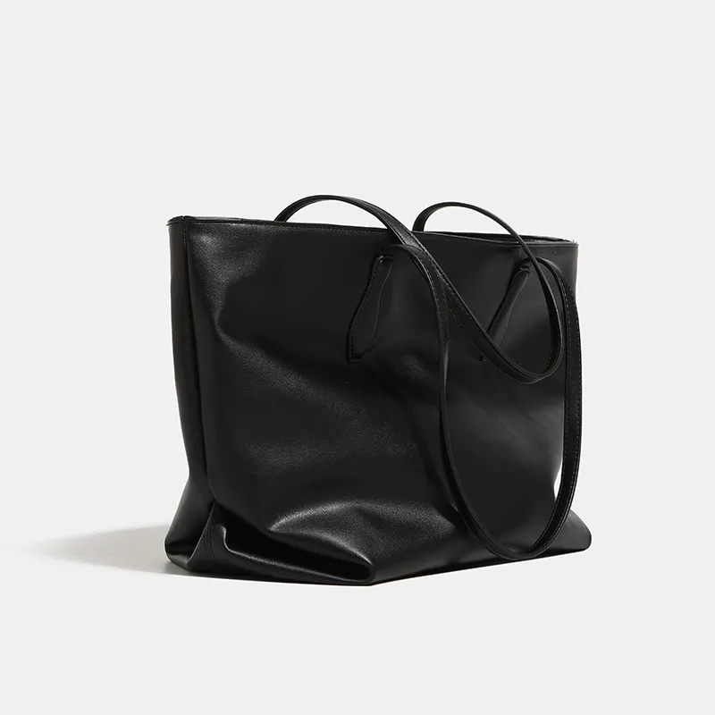 Bullrun Cow Leather Tote Bag, Shoulder Bag Women's Black-2