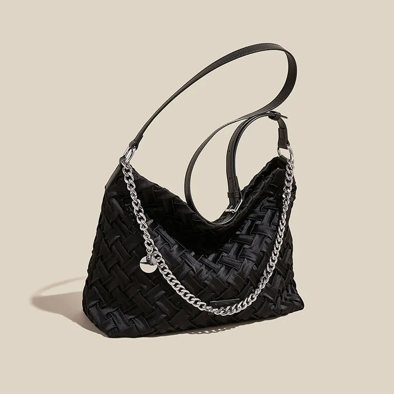 Bullrun Fabric Shoulder Bag Women's Black-3