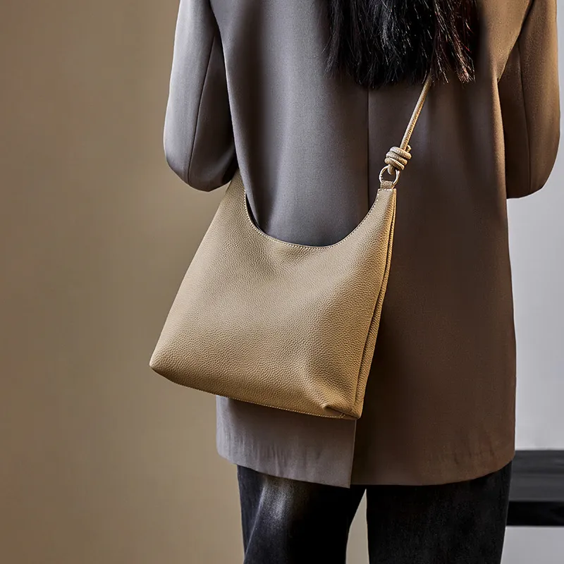 Bullrun Cow Leather With Synthetic Leather Shoulder Bag Women's Elephant Gray-1