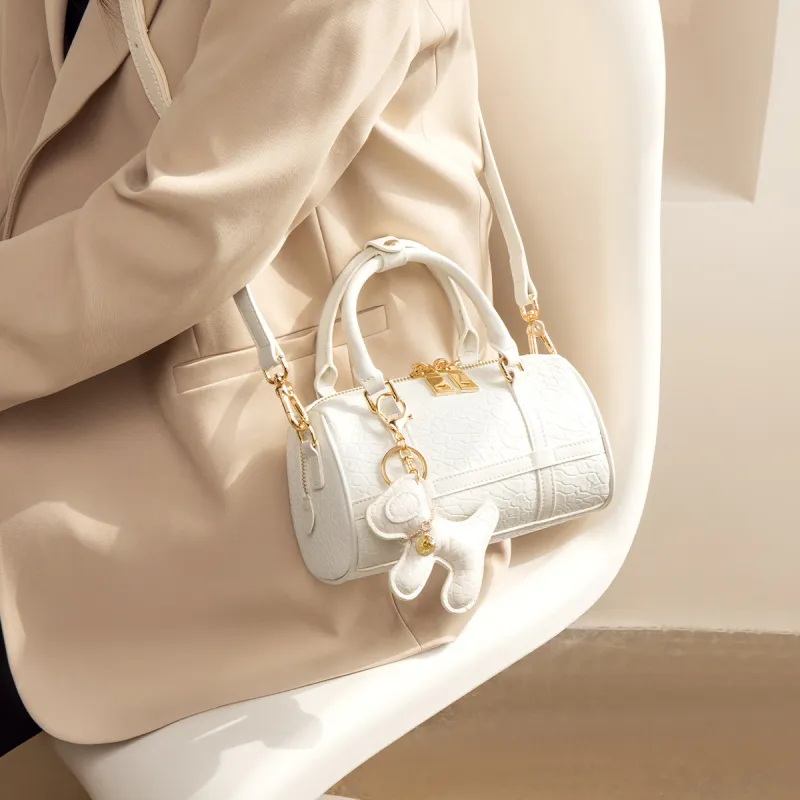 Bullrun Synthetic Leather Handbag Women's White/Black-1