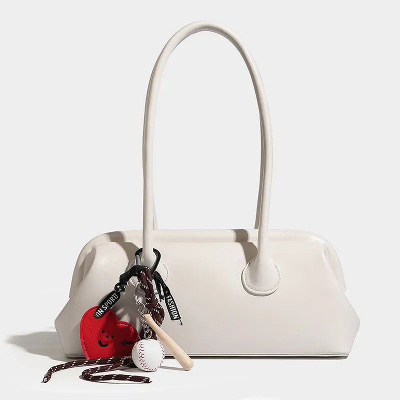 Bullrun Microfiber Leather Shoulder Bag Regular Women's Red/Ecru/Coffee/Black-3