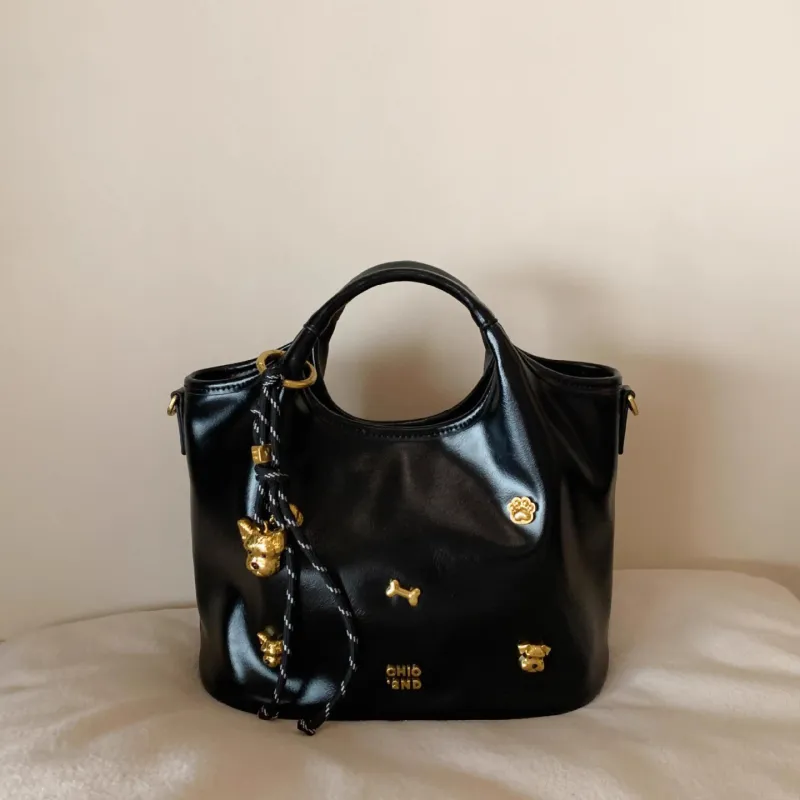 Bullrun PU One Shoulder Handbag Women's Black-4
