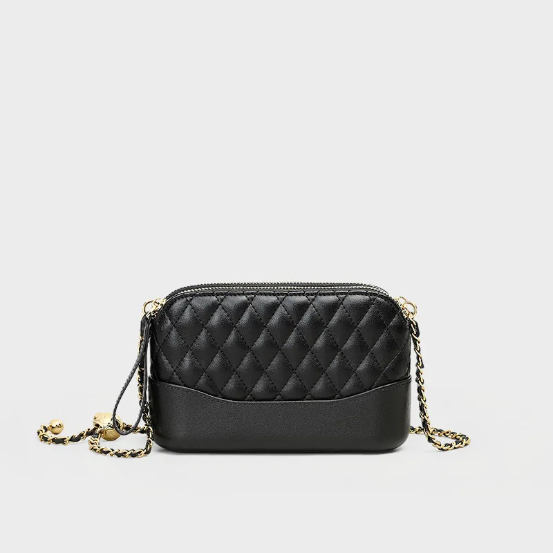 Bullrun Synthetic Leather With Cow Leather Crossbody Bag Women's Black-2