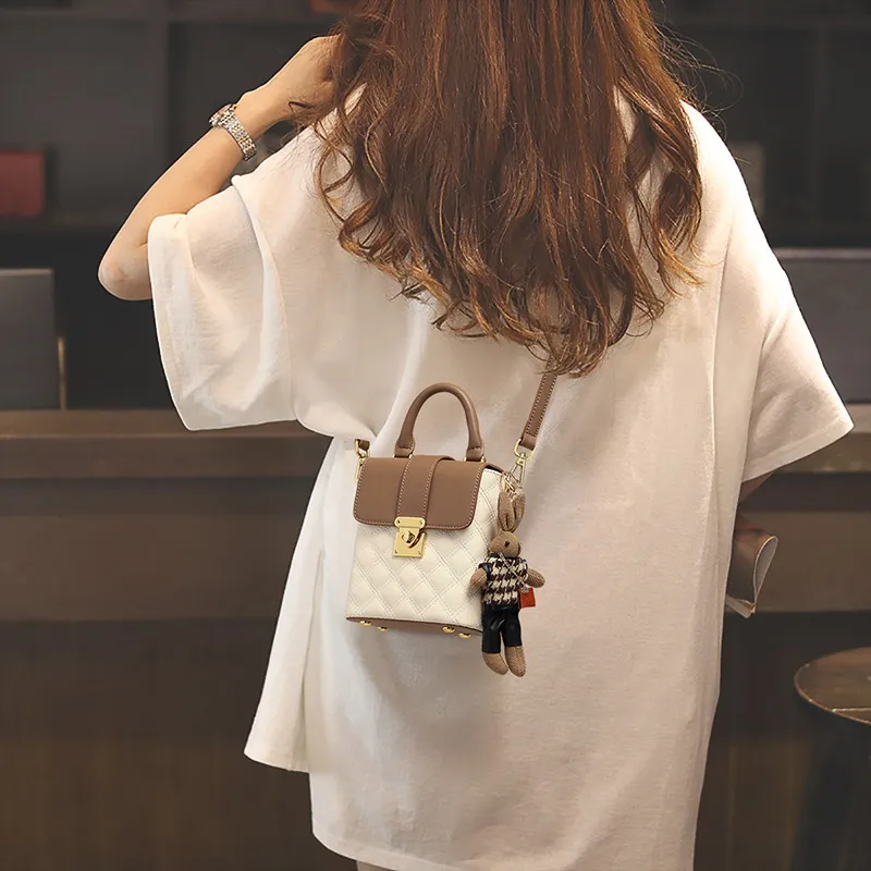 Bullrun Cow Leather Shoulder Bag, Crossbody Bag, Handbag Women's Beige & Coffee-1