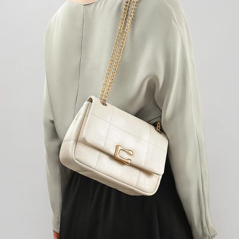 Bullrun Cow Leather Shoulder Bag Women's Milkshake White-1