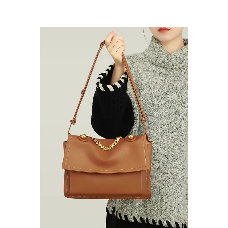 Bullrun Cow Leather Crossbody Bag, Shoulder Bag Women's Brown-1
