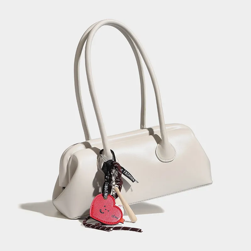 Bullrun Microfiber Leather Shoulder Bag Regular Women's Red/Ecru/Coffee/Black-5