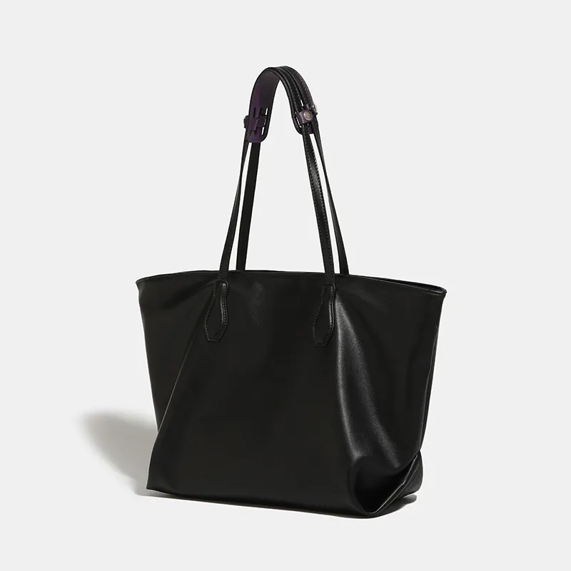 Bullrun Cow Leather Tote Bag, Shoulder Bag Women's Black-1
