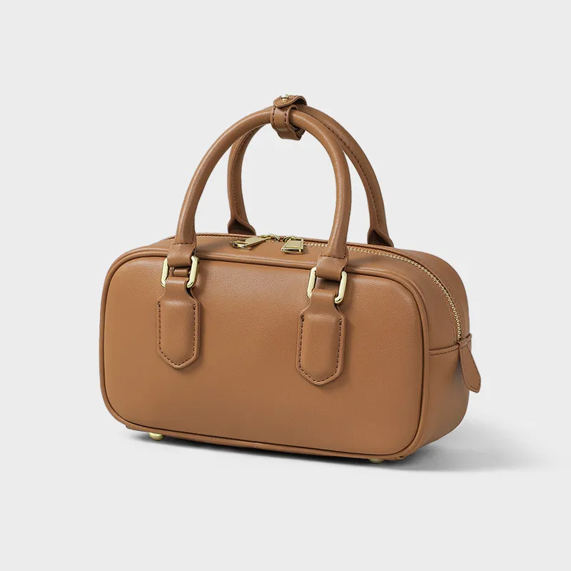 Bullrun Cow Split Leather Handbag Regular Women's Brown-3
