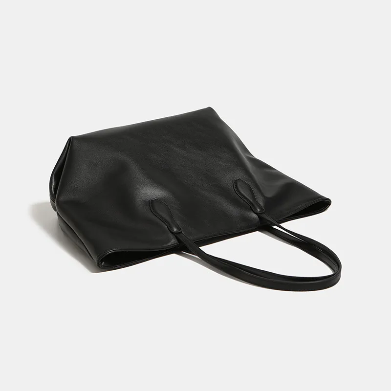Bullrun Cow Leather Tote Bag, Shoulder Bag Women's Black-3