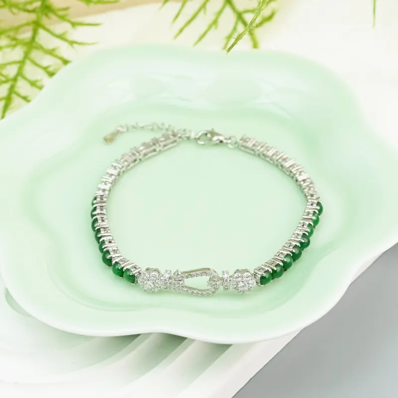 CUIYURIJI Ice Glutinous Jadeite Bracelets Women's-5