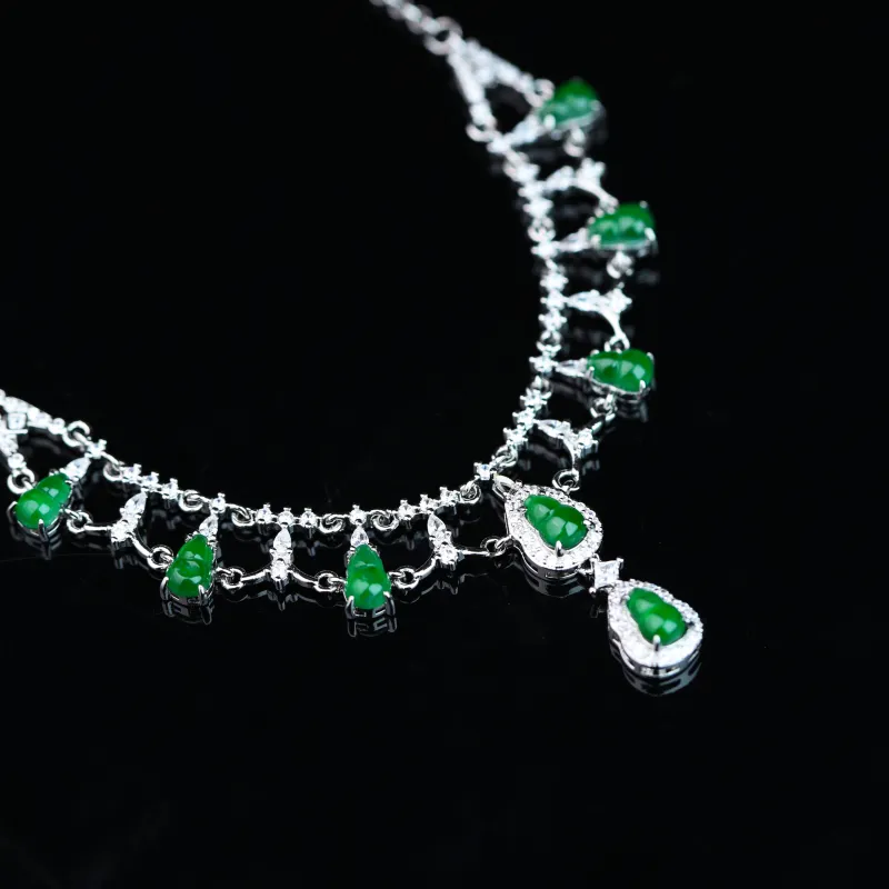 CUIYURIJI Ice Glutinous Jadeite Necklaces Women's-1