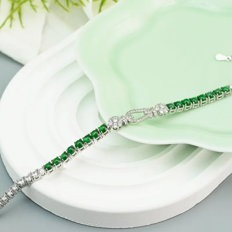 CUIYURIJI Ice Glutinous Jadeite Bracelets Women's-3