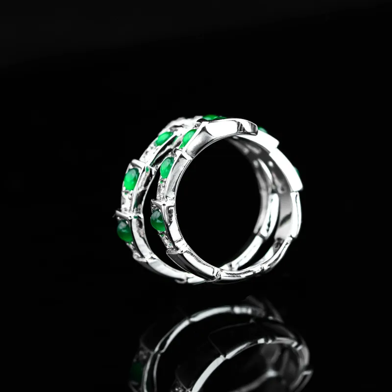 CUIYURIJI Ice Glutinous Jadeite Rings Unisex-4