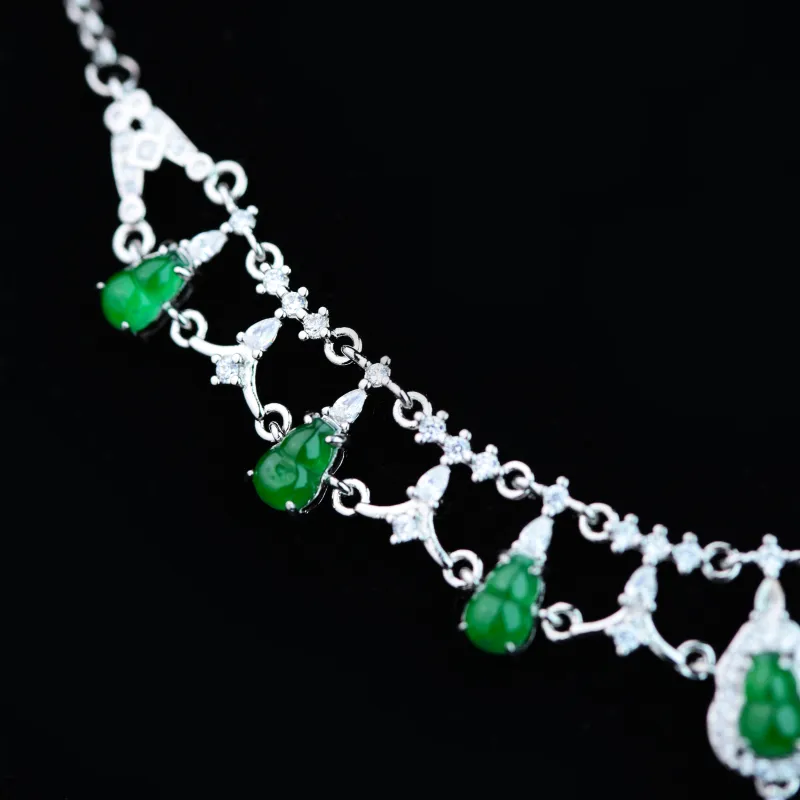 CUIYURIJI Ice Glutinous Jadeite Necklaces Women's-6