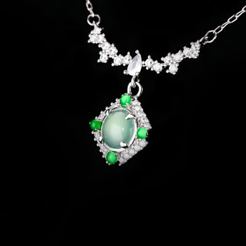 CUIYURIJI Ice Glutinous Jadeite Necklaces Women's-1
