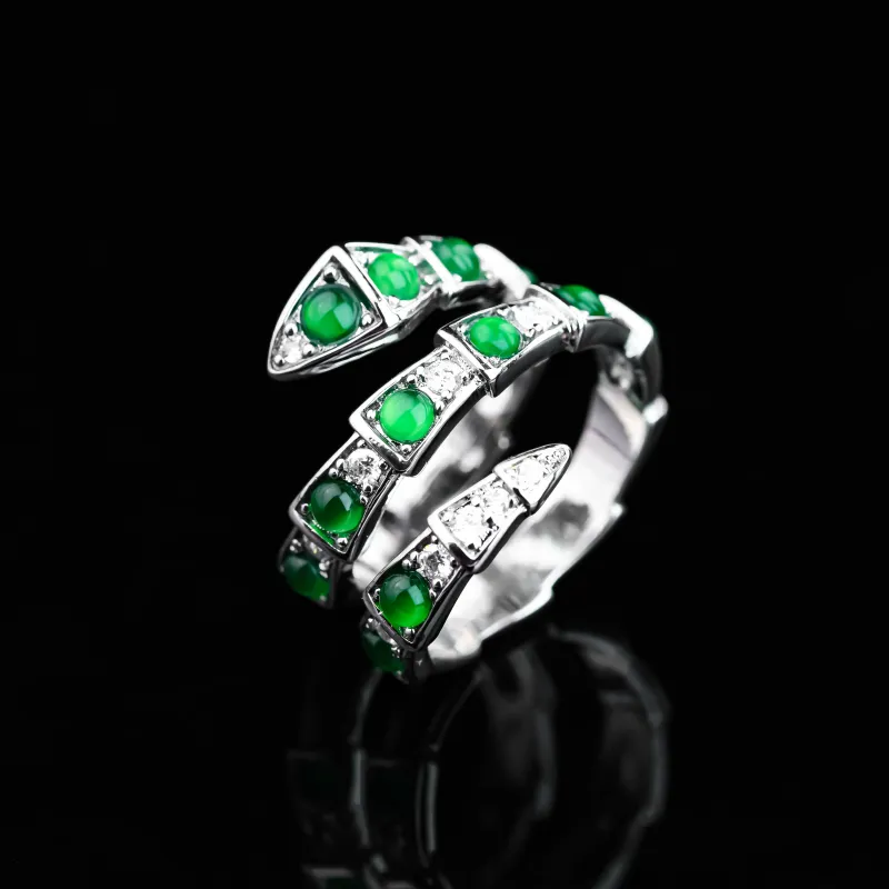 CUIYURIJI Ice Glutinous Jadeite Rings Unisex-1