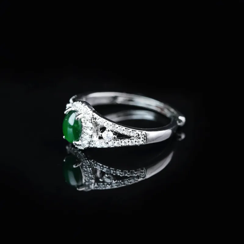 CUIYURIJI Ice Glutinous Jadeite Rings Women's-2