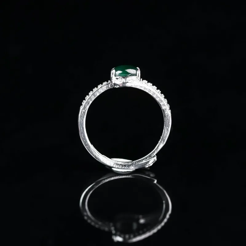 CUIYURIJI Ice Glutinous Jadeite Rings Women's-3