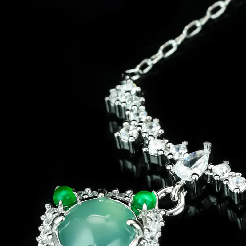CUIYURIJI Ice Glutinous Jadeite Necklaces Women's-3