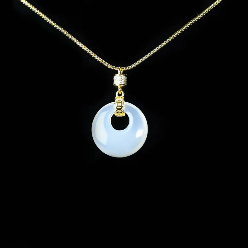 CUIYURIJI Natural Chalcedony Jade Necklaces Women's-2