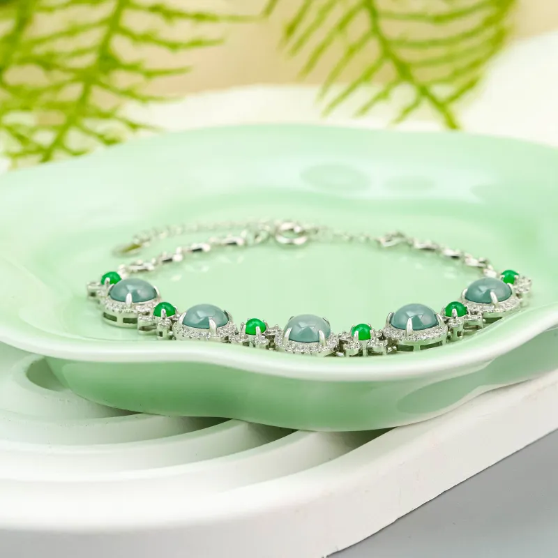 CUIYURIJI Ice Glutinous Jadeite Bracelets Women's-2