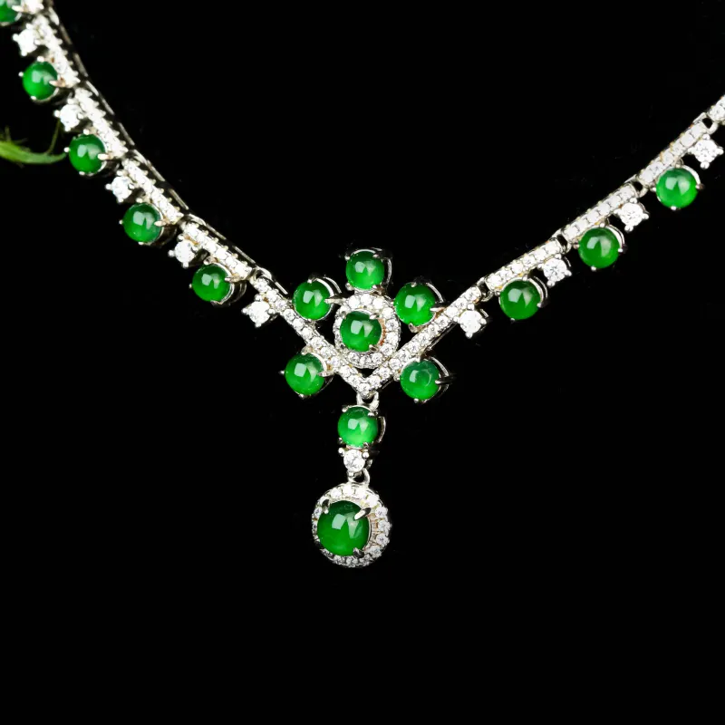 CUIYURIJI Ice Glutinous Jadeite Necklaces Women's-3
